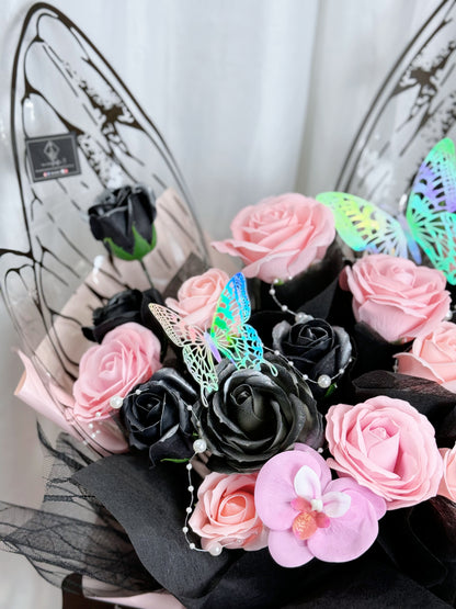 Black Pink Butterfly Blooms V002